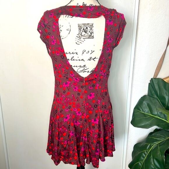 NWT! Free People It Takes Two Wrap Dress in Plum Combo Size Medium - Picture 6 of 10